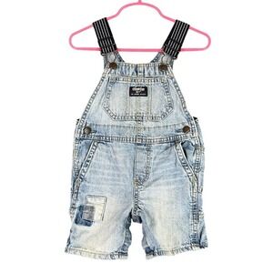 OshKosh B'gosh 18M Denim Overall Shorts Baby Toddler Retro‎ Vintage Workwear